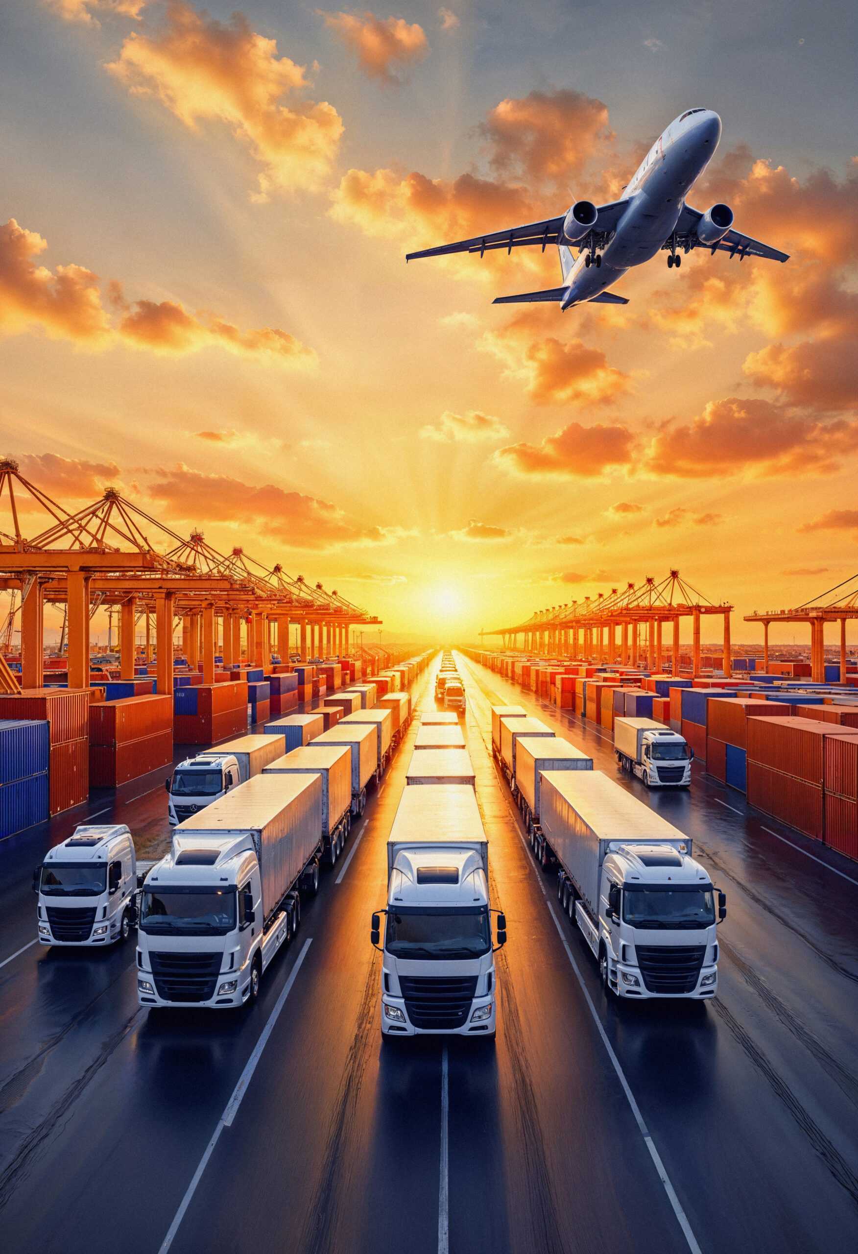 global-logistics-transportation-network-sunset